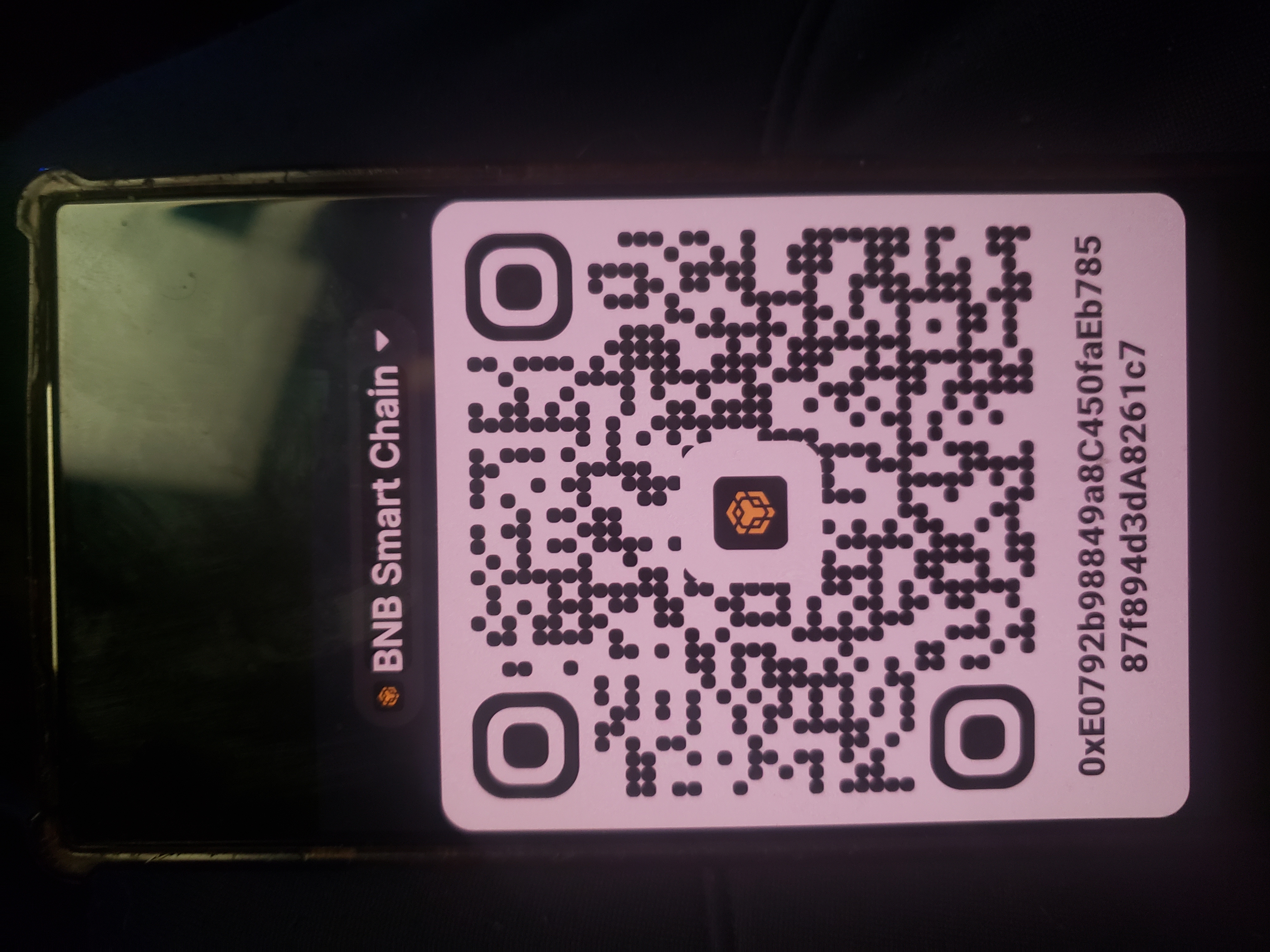 BNB Smart Chain QR code for the inbound wallet address